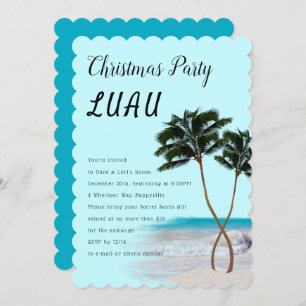 Palmiers Noël Luau Fête Invitation