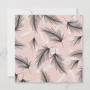 Palmiers Noir Blanc Ton Terre Rose Carte