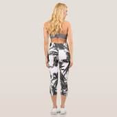 Palmiers noirs dames Capri Leggings (Verso)