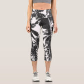 Palmiers noirs dames Capri Leggings (Recto)