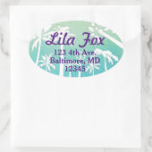 Palmiers pastel étiquettes de adresse (Sac)