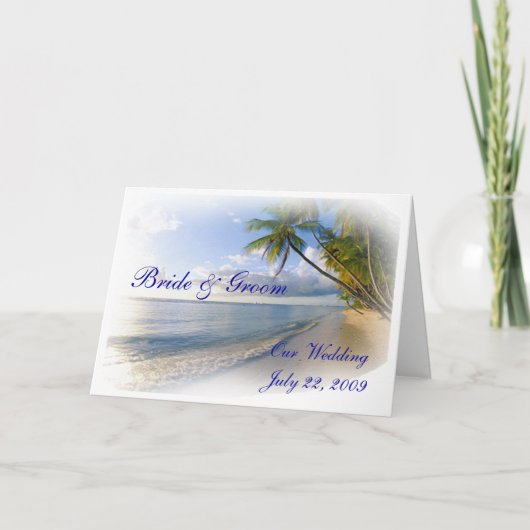 Palmiers & Plage Mariage Invitation (Devant)