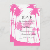 Palmiers roses Mariage tropical RSVP (Devant / Derrière)