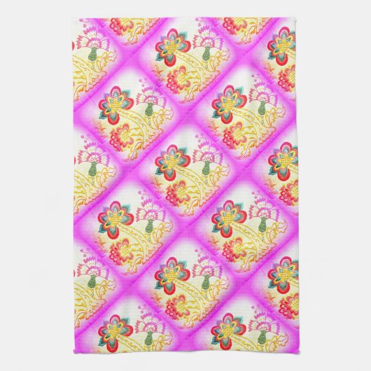 palmiers roses serviette de cuisine (Vertical)