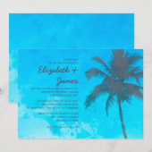 Palmiers rustiques Invitations de mariage (Devant / Derrière)