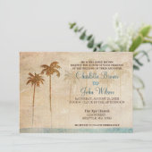 Palmiers Rustiques Plage Mariage Invitations (Debout devant)