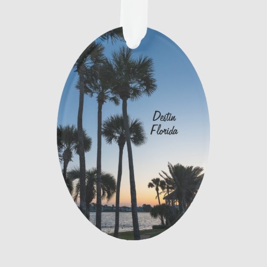 Palmiers Sunrise Destin Floride Oval Ornament (dos)