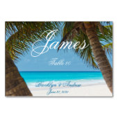 Palmiers Sur La Plage Cartes De Table De Mariage (Dos)
