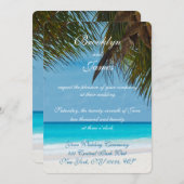 Palmiers Sur Plage Invitations De Mariage (Devant / Derrière)