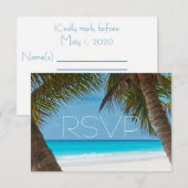 Palmiers Sur Plage Mariage Cartes RSVP (Devant / Derrière)