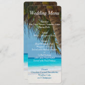 Palmiers Sur Plage Mariage Menu Invitations (Devant / Derrière)