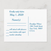 Palmiers Sur Plage Mariage RSVP Cartes postales (Dos)