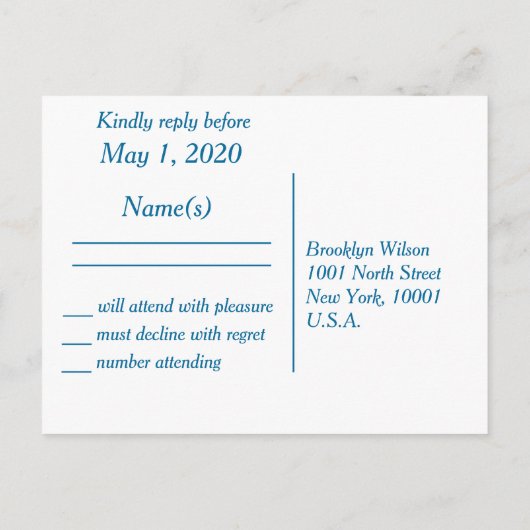 Palmiers Sur Plage Mariage RSVP Cartes postales (Dos)