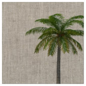 Palmiers sur tissu de lin naturel (Fermer)