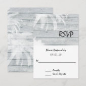 Palmiers sur Wood Beach Mariage RSVP (Devant / Derrière)