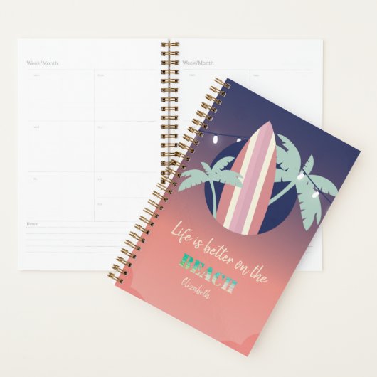 Palmiers, Surf, Plage String Lights (Devant avec enveloppe)