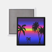 Palmiers Tropical Sunset Magnet (Recto/Verso)