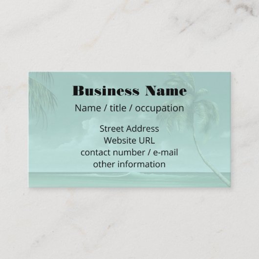 Palmiers Tropical Thème Cartes de visite (Devant)