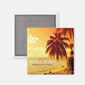 Palmiers tropicaux au coucher du soleil aimant Bor (Recto/Verso)