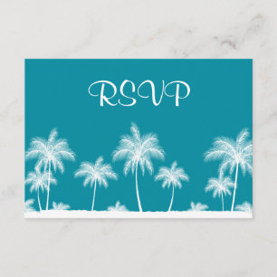 Palmiers tropicaux Bat mitzvah Turquoise RSVP