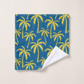 Palmiers tropicaux Blue Yellow Beach Island (Gant de toilette)