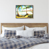 Palmiers tropicaux et toile enrobée de plage (Insitu(Chambre))