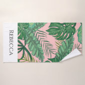 Palmiers tropicaux Feuilles Nom de la bande de pla (Serviette de bain)