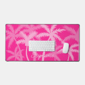 Palmiers tropicaux Modern Pink Ajouter Votre Nom (Clavier et souris)
