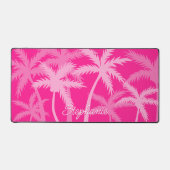 Palmiers tropicaux Modern Pink Ajouter Votre Nom (Recto)