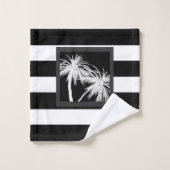Palmiers tropicaux Noir & Blanc Moderne Chic (Gant de toilette)