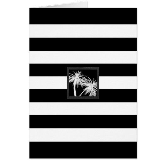 Palmiers tropicaux Noir & Blanc Moderne Chic (Devant)