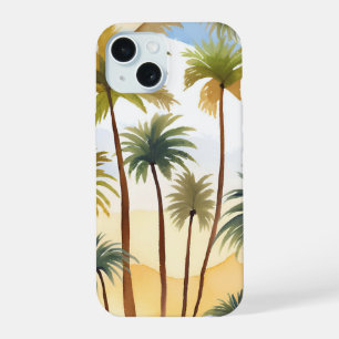Palmiers Tropicaux Peinture Aquarelle de Plage
