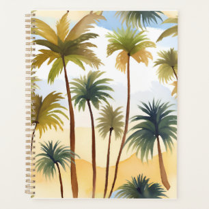 Palmiers Tropicaux   Peinture Aquarelle de Plage