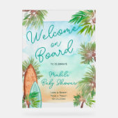 Palmiers tropicaux plage bébé à bord de douche (Recto)