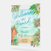 Palmiers tropicaux plage bébé à bord de douche (Angle)