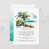 palmiers tropicaux plage carte d'information de ma (Devant / Derrière)