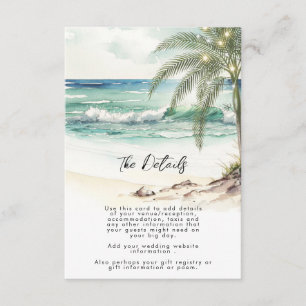 palmiers tropicaux plage carte d'information de ma