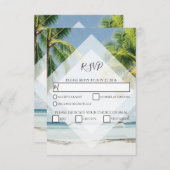 Palmiers tropicaux Plage Mariage Cartes RSVP (Devant / Derrière)