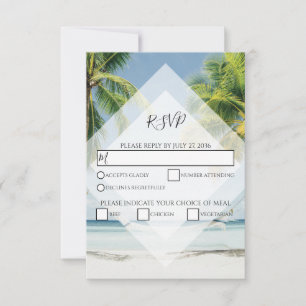 Palmiers tropicaux Plage Mariage Cartes RSVP