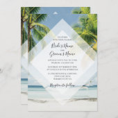 Palmiers tropicaux Plage Mariage Invitations (Devant / Derrière)