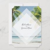 Palmiers tropicaux Plage Mariage Invitations (Dos)