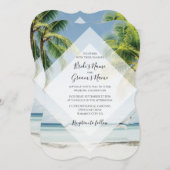 Palmiers tropicaux Plage Mariage Invitations (Devant / Derrière)