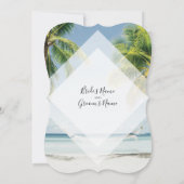 Palmiers tropicaux Plage Mariage Invitations (Dos)