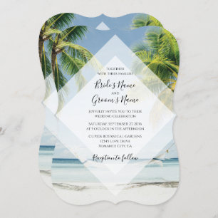 Palmiers tropicaux Plage Mariage Invitations