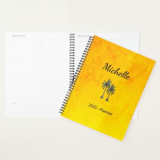 Palmiers tropicaux Plage moderne Elégant Or (Devant avec enveloppe)