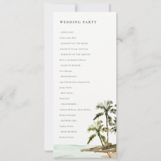 Palmiers tropicaux Programme de mariage de sable d (Dos)