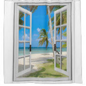 Palmiers tropicaux Rideau de douche de plage d'Oce (Devant)