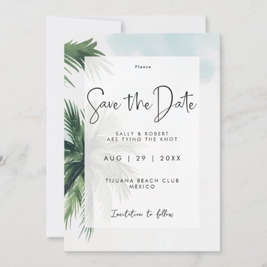 palmiers tropicaux sauvez la carte datant (Devant)