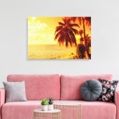 Palmiers tropicaux sur une plage en toile couché d (Insitu(Salon))