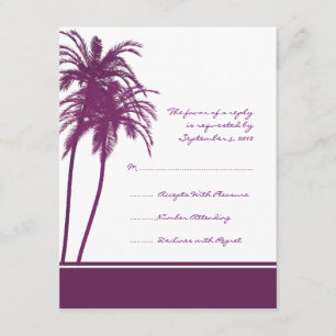 Palmiers tropicaux violets et blancs Invitation RS